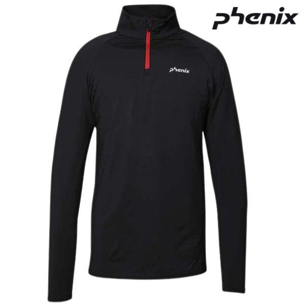 フェニックス スキー アンダーシャツ インナー ハーフジップ ブラック PHENIX Thunderbolt 1/2 Zip Tee BLACK1 ESM23LS12-BK1 | フェニックス（スポーツ）