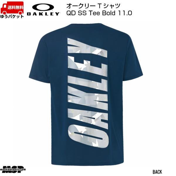 オークリー Tシャツ Enhance QD SS Tee Bold 11.0 Poseidon ネイビー バックプリント FOA402421-6A1 | OAKLEY
