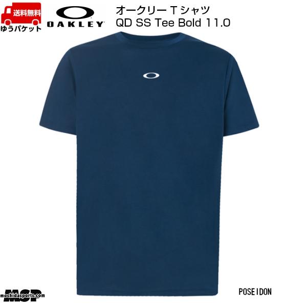 オークリー Tシャツ Enhance QD SS Tee Bold 11.0 Poseidon ネイビー バックプリント FOA402421-6A1 | OAKLEY | 01