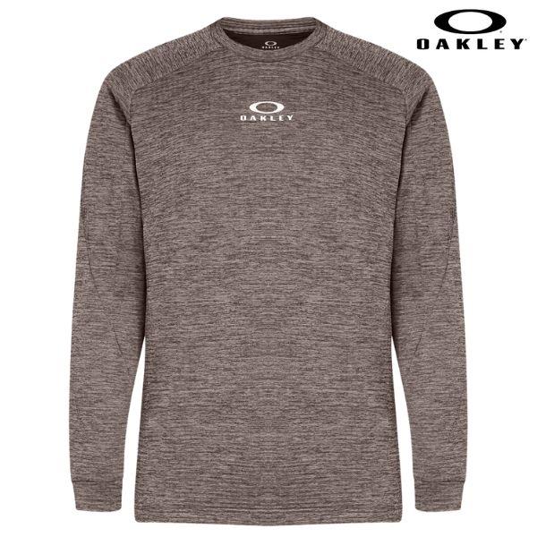 オークリー ロング Tシャツ 長袖 ダークグレー OAKLEY ENHANCE LS GRID CREW 3.7 DARK GREY HEATHER  FOA405782-29A | OAKLEY
