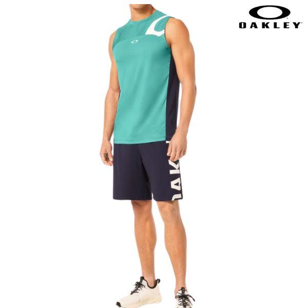 オークリー タンクトップ ノースリーブ シャツ ライトブルー/ネイビー 接触冷感 OAKLEY Enhance Tech Cold Ns Crew 2.0 Teal Blue  FOA406323-64R | OAKLEY | 03