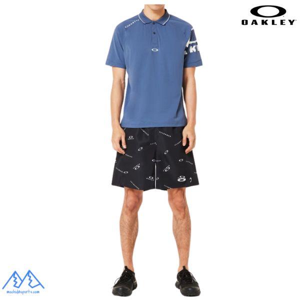 OAKLEY（オークリー） 半袖 ポロシャツ ブルー 吸汗速乾 伸縮 形状安定