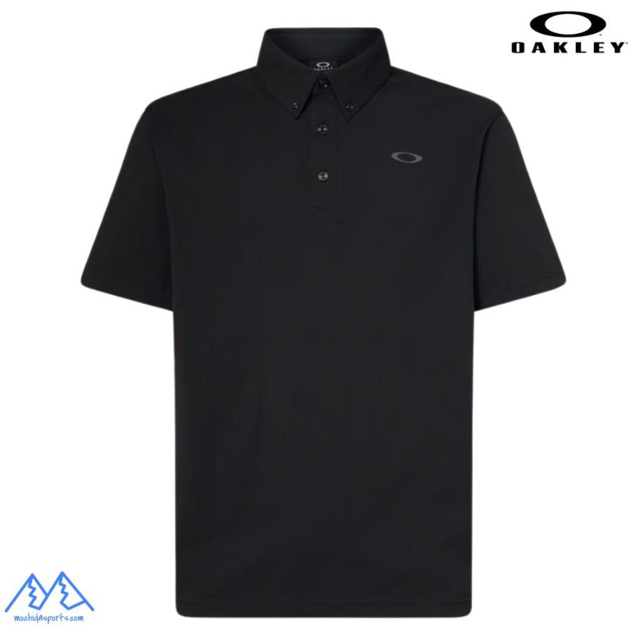 オークリー 半袖 ポロシャツ シアサッカー ブラック 吸汗速乾 伸縮 形状安定 軽量 OAKLEY O-Sync Pack Polo Seersucker 1.0 BLACKOUT FOA407567 02E | OAKLEY
