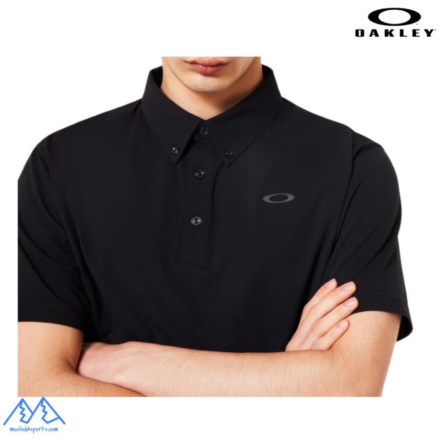 OAKLEY オークリー 半袖 ポロシャツ シアサッカー ブラック 吸汗