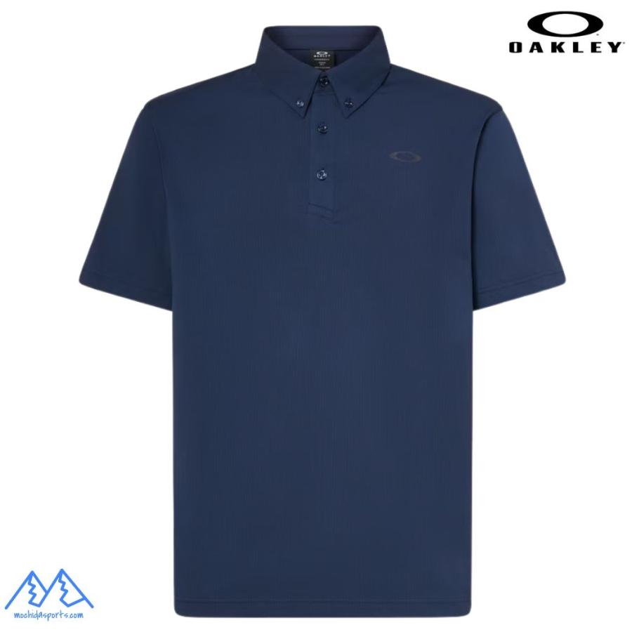 オークリー 半袖 ポロシャツ シアサッカー ネイビー 吸汗速乾 伸縮 形状安定 軽量 OAKLEY O-Sync Pack Polo Seersucker 1.0 FATHOM FOA407567 6AC | OAKLEY