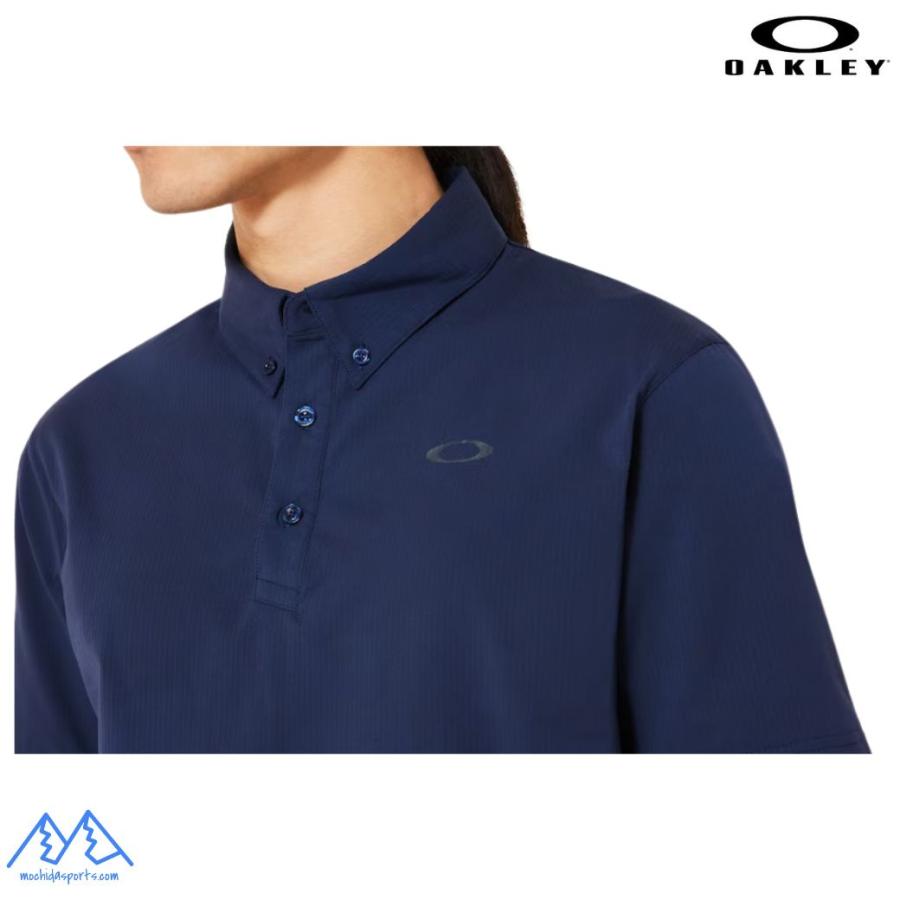 オークリー 半袖 ポロシャツ シアサッカー ネイビー 吸汗速乾 伸縮 形状安定 軽量 OAKLEY O-Sync Pack Polo Seersucker 1.0 FATHOM FOA407567 6AC | OAKLEY | 03