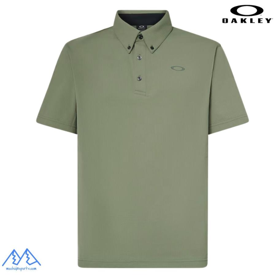 オークリー 半袖 ポロシャツ シアサッカー ライトカーキ 吸汗速乾 伸縮 形状安定 軽量 OAKLEY O-Sync Pack Polo Seersucker 1.0 BOULDER GREEN  FOA407567 7C9 | OAKLEY