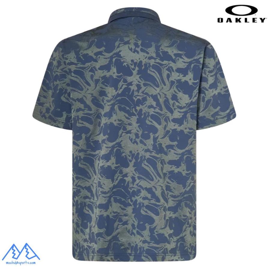 オークリー 半袖 ポロシャツ グラフィック ブルーグレー 吸汗速乾 伸縮 形状安定 軽量 OAKLEY O-Sync Pack Polo Graphic 1.0 DARK SLATE  FOA407568 94A | OAKLEY | 01