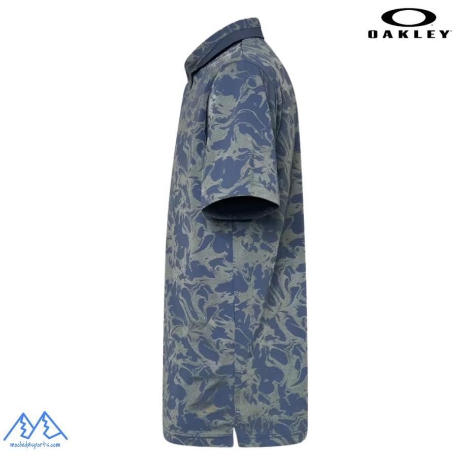 オークリー 半袖 ポロシャツ グラフィック ブルーグレー 吸汗速乾 伸縮 形状安定 軽量 OAKLEY O-Sync Pack Polo Graphic 1.0 DARK SLATE  FOA407568 94A | OAKLEY | 02