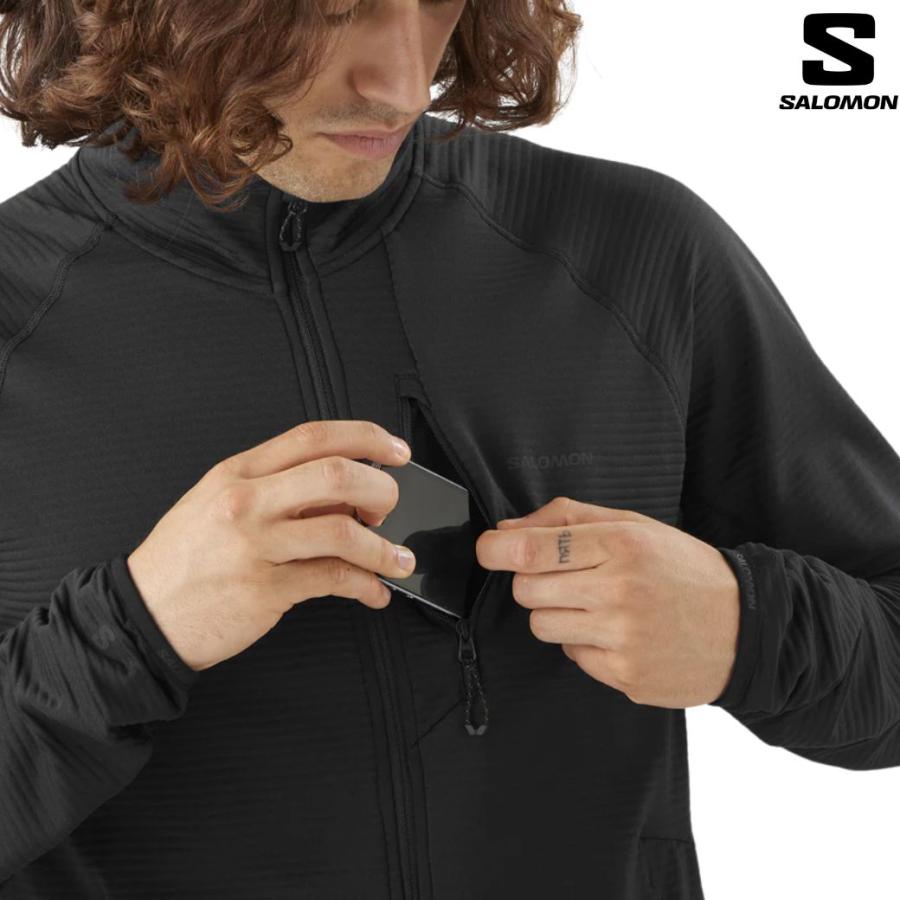 サロモン フルジップ フリース ストレッチ ジャケット ブラック SALOMON ESSENTIAL LIGHTWARM DEEP BLACK LC2443600 | SALOMON | 01