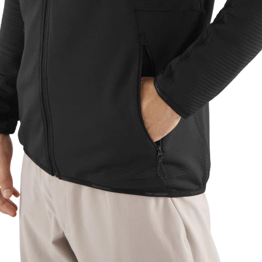 サロモン フルジップ フリース ストレッチ ジャケット ブラック SALOMON ESSENTIAL LIGHTWARM DEEP BLACK LC2443600 | SALOMON | 02