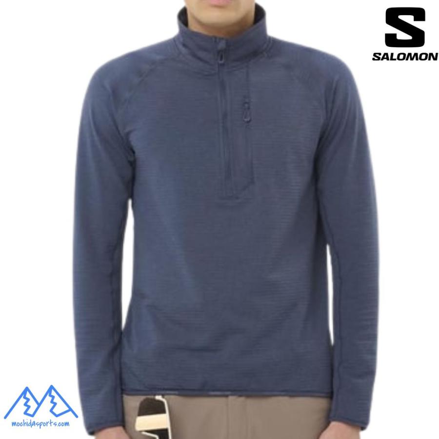 SALOMON サロモン ハーフジップ フリース ストレッチ ブルー ESSENTIAL LIGHTWARM HZ DEEP BLUE NIGHTS LC2645900 | SALOMON | 02