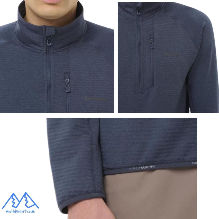 SALOMON サロモン ハーフジップ フリース ストレッチ ブルー ESSENTIAL LIGHTWARM HZ DEEP BLUE NIGHTS LC2645900 | SALOMON | 04