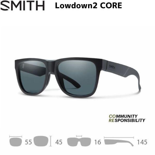 スミス サングラス ローダウン2 コア 偏光レンズ ブラック SMITH Lowdown2 CORE MatteBlack / Polar Gray | SMITH（ヘルメット、サングラス）