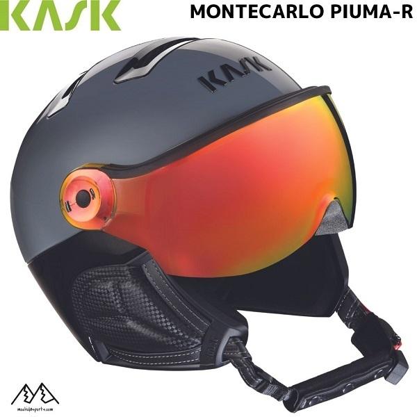 カスク バイザーヘルメット モンテカルロ グレー / レッドミラー KASK MONTECARLO PIUMA-R Grey Red Mirror SHE00062-313 スキー ヘルメット | 