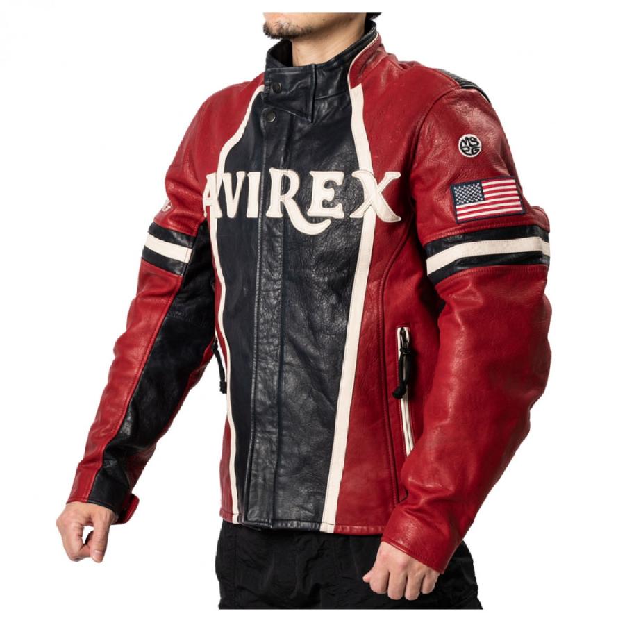 A2H1005 ビンテージレザーライダースジャケット  AVIREX アビレックス ライディング レザー 本革 ジャケット 防寒 CEプロテター装備 バイク ツーリング | AVIREX | 12