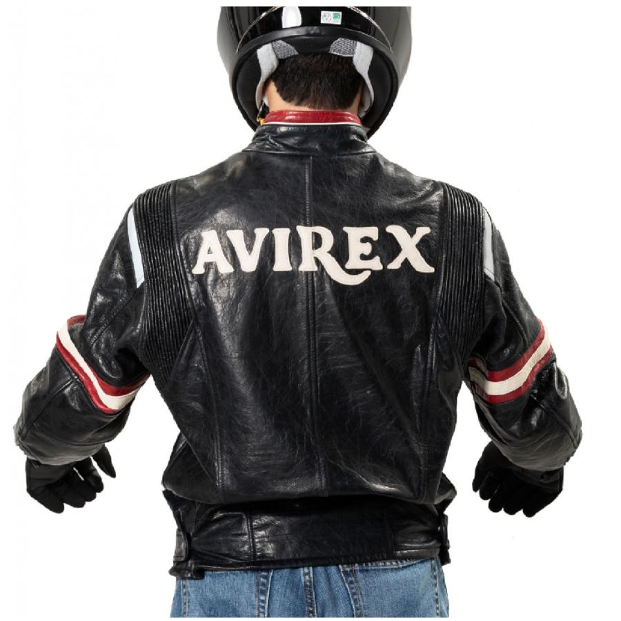 A2H1005 ビンテージレザーライダースジャケット  AVIREX アビレックス ライディング レザー 本革 ジャケット 防寒 CEプロテター装備 バイク ツーリング | AVIREX | 05