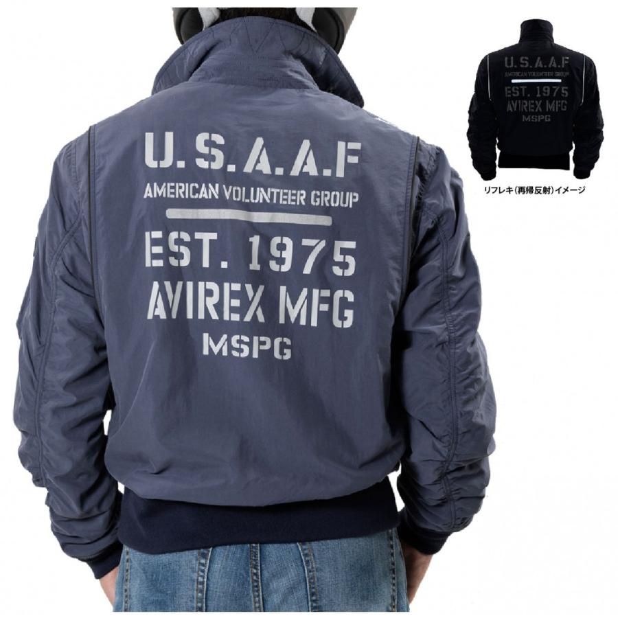 A2K1002 AVIREX CWU-36P WIND BREAK JACKET アビレックス CWU-36P ウインド ブレイク フライト ジャケットブルゾン 超撥水 バイク ウエア｜mspg｜10