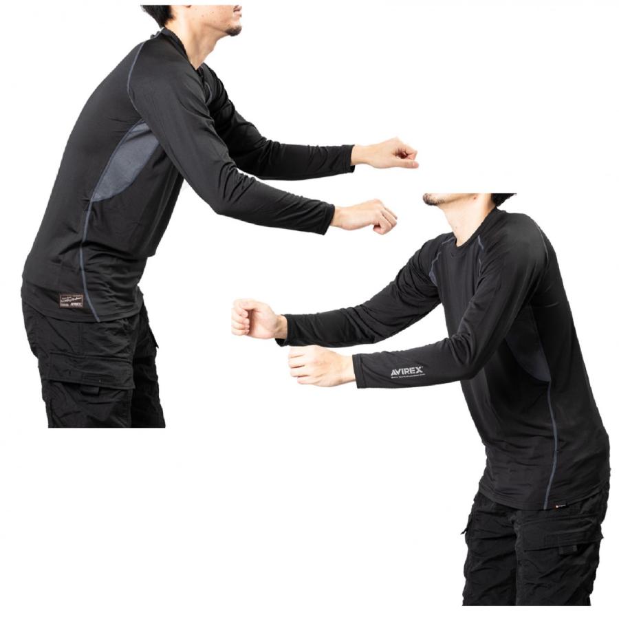 A2K5001 AVIREX REGULAR FIT COMPRESSION INNER アビレックス レギュラーフィットコンプレッションインナー 抗菌・防臭 ポリジン ベタ付き防止 ツーリング | AVIREX | 12