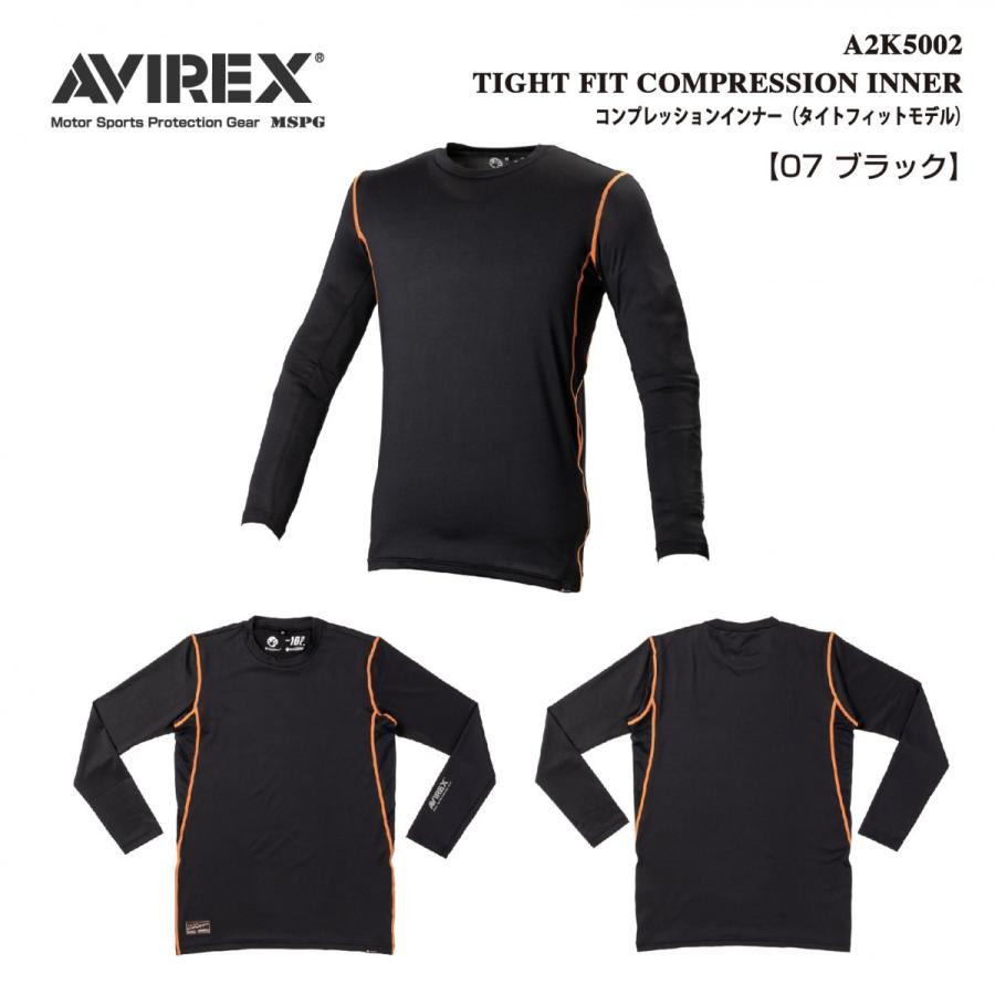 A2K5002 AVIREX TIGHT FIT COMPRESSION INNER アビレックスタイトフィットコンプレッションインナー 夏場のメッシュジャケットの肌へのベタ付き防止 ツーリング | AVIREX | 06