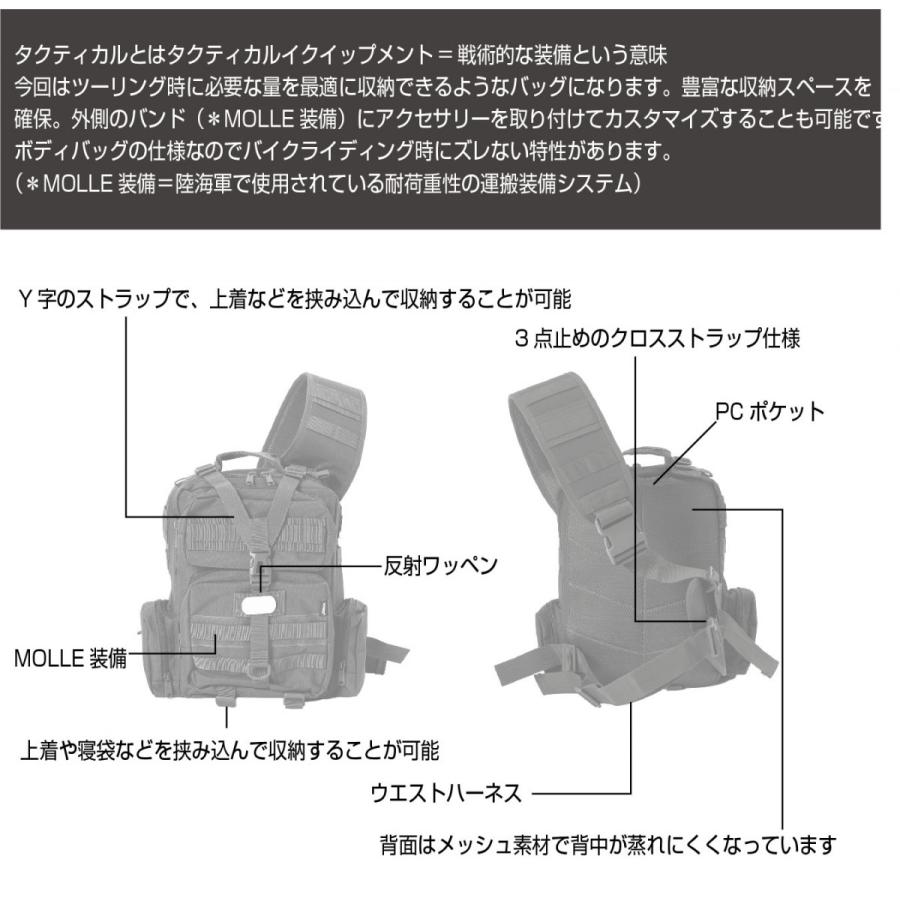 A2K7002 AVIREX TACTICAL BODY BAG アビレックス タクティカルボディーパック (2.5l) ライディング バイク ツーリング 最適収納 MOLLE装備 カスタマイズ | AVIREX | 02