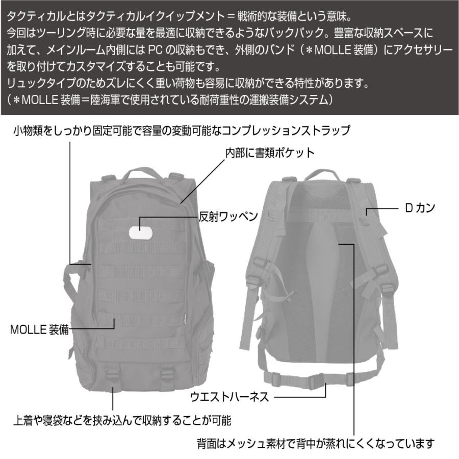 A2K7003 AVIREX TACTICAL DAY PACK アビレックス タクティカルデイパック (３０リットル) ライディング バイク ワンデイ ツーリング MOLLE装備 カスタマイズ | AVIREX | 02