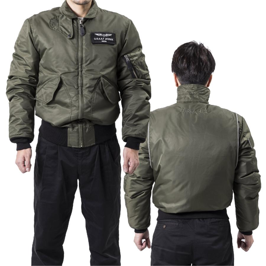 A2L1003 AVIREX CWU45P MC-WINTER JACKET アビレックス CWU45P ウインター ジャケット 防寒 バイク ジャケット 冬用 ミリタリー  衿タブ脱着式 | AVIREX | 13