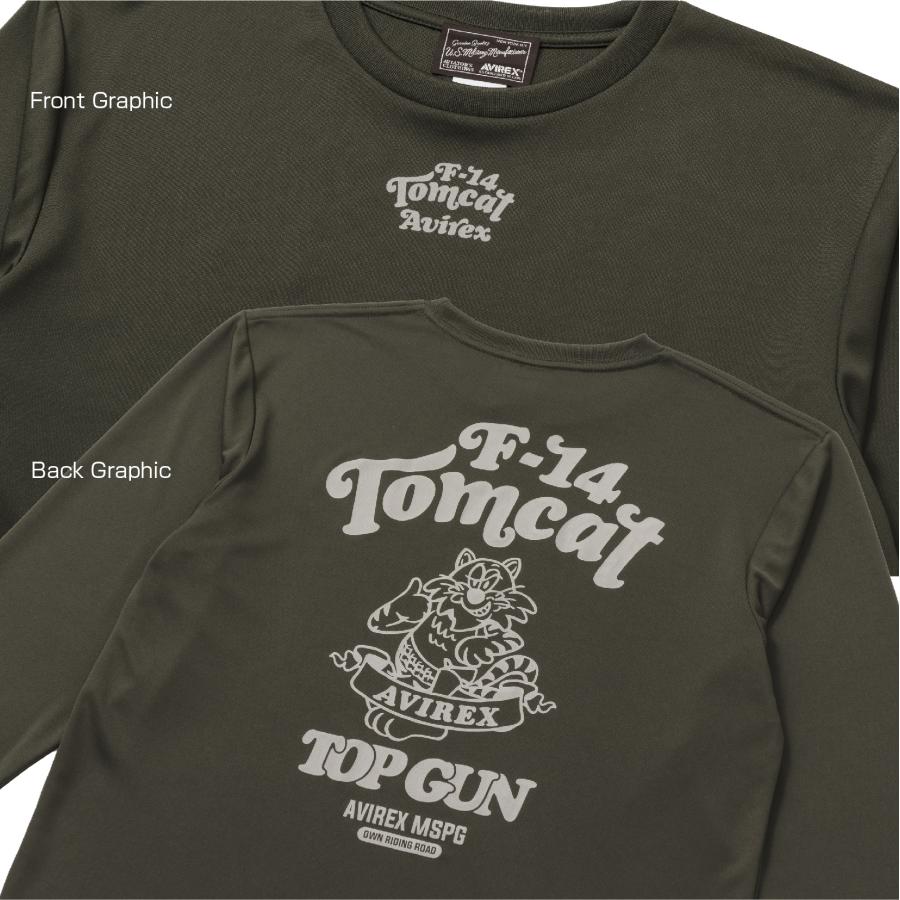 A2N5002 AVIREX QUICK DRY LONG SLEEVE T-SHIRT　[TOMCAT] アビレックス クイックドライTシャツ 吸水速乾 抗菌・防臭 ポリジン ベタ付き防止 ツーリング | AVIREX | 12