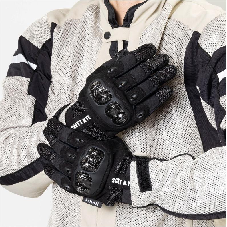 S2L6501 SCHOTT PROTECT MESH GLOVE ショット カーボンプロテクト エアー メッシュ グローブ バイク ツーリング | Schott N.Y.C | 04