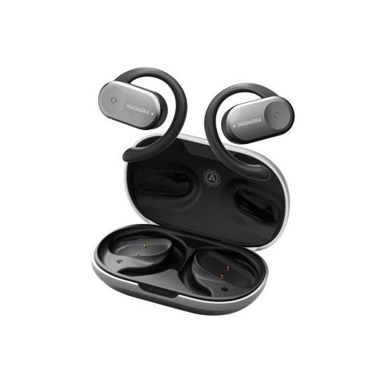 mwmDOTS ワイヤレスイヤホン・ブラック【新品未使用】イヤーフック付き ナガオカ NAGAOKA movio Bluetooth5.3対応 可動式のイヤーフックを搭載