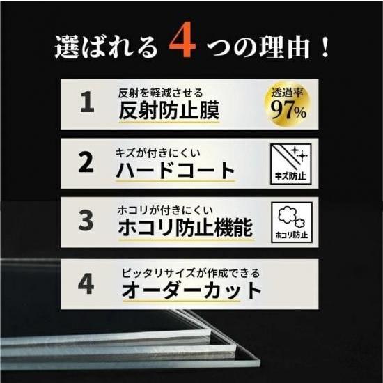 ニデック レクアアートL(厚さ3mm 626×501〜960×610mm) アクリル板 フリーカット可 反射防止膜付き 透過率97％以上 帯電防止機能付き 額縁 絵画 |  | 03