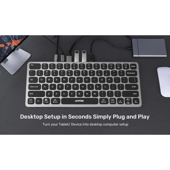 国内正規品 UNITEK 9-in-1 USB-C Keyboard Hub ハブ付きキーボード