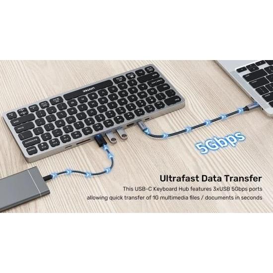 国内正規品 UNITEK 9-in-1 USB-C Keyboard Hub ハブ付きキーボード