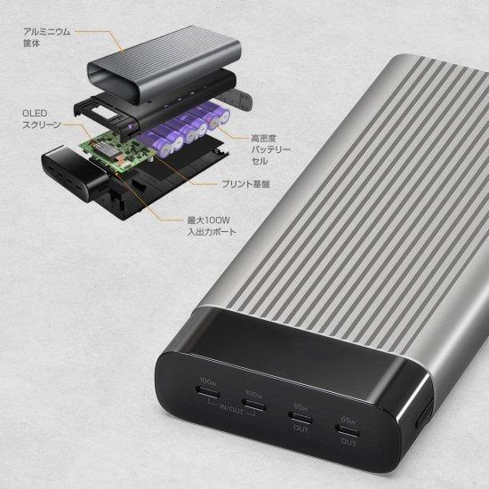 国内正規品 Hyper ハイパー HyperJuice 245W バッテリーパック 27,000mAh 大容量 100W入出力 機内持ち込み可 Type C HYPER++の画像