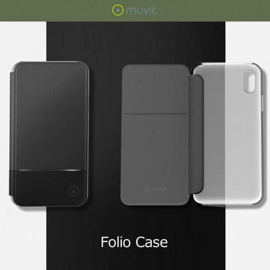 ＜muvit（ムービット）＞ 【iPhone XS Max 6.5インチ】 FOLIO CASE iPhoneが見える透明なケースに超薄型フリップが付いたシンプルで個性的なデザイン MV15051i65｜msquall-y