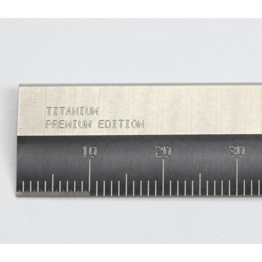 REAL EDGE 入曽精密 純チタン削り出し 目盛りが消えないものさし チタンものさし 物差し 定規 Premium Editionの画像