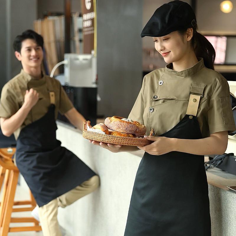 コックコート コックシャツ 2点セット エプロン 半袖 コック服 調理用