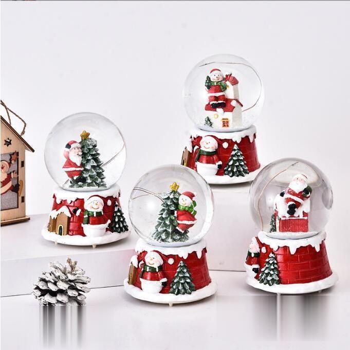 サンタクロース置物 スノードーム カミングサンタ クリスマス