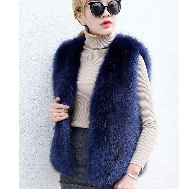 ボリューム フォックスファー チョッキ ベスト ショート丈 レディース