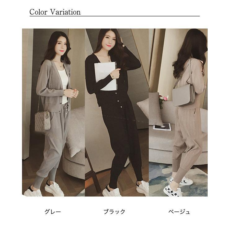 HELAS セットアップ トップスL パンツM aquagarage ニットセットアップ ニットパンツ レディース 長袖