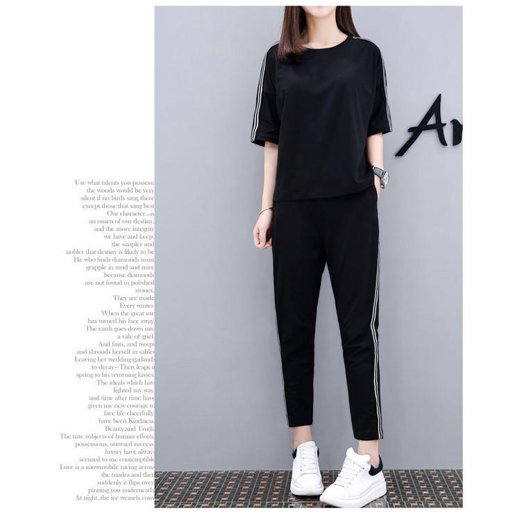 【大特価】スポーツウェア 上下 半袖 ルームウェア おしゃれ 上下セット パンツ フィットネス ウォーキング ヨガ セットアップ レディース () | ブランド登録なし | 02