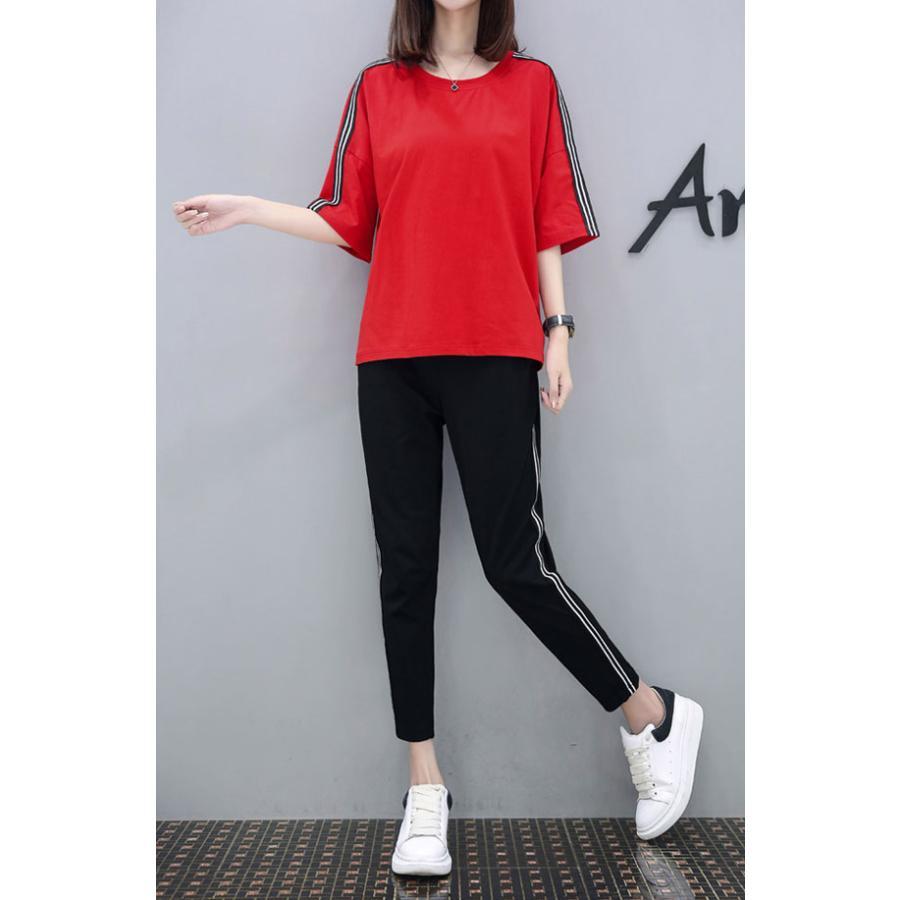 【大特価】スポーツウェア 上下 半袖 ルームウェア おしゃれ 上下セット パンツ フィットネス ウォーキング ヨガ セットアップ レディース () | ブランド登録なし | 05