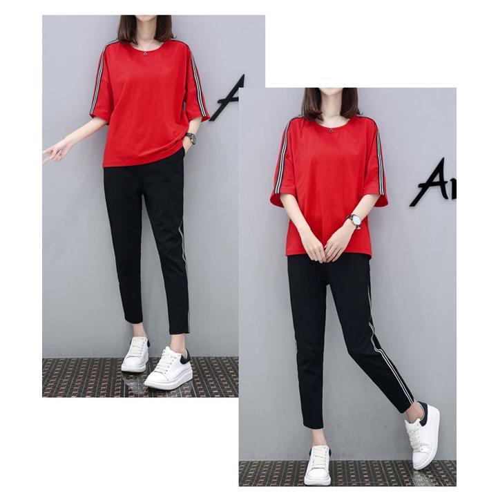 【大特価】スポーツウェア 上下 半袖 ルームウェア おしゃれ 上下セット パンツ フィットネス ウォーキング ヨガ セットアップ レディース () | ブランド登録なし | 06