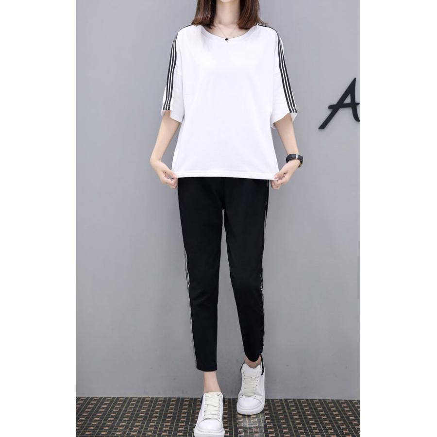 【大特価】スポーツウェア 上下 半袖 ルームウェア おしゃれ 上下セット パンツ フィットネス ウォーキング ヨガ セットアップ レディース () | ブランド登録なし | 07