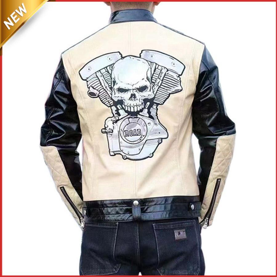 ラム革ジャケット バイカー バイク用ジャケット ロック風 ジャケット