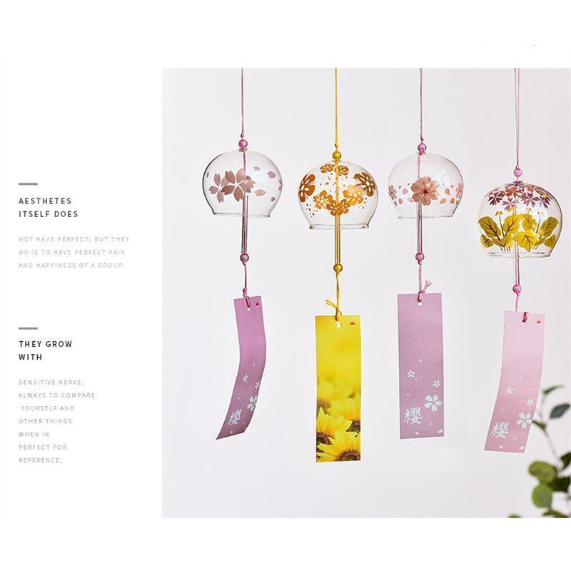 江戸風鈴 4個?10個セット ガラス風鈴 桜塗装 手作り風鈴 澄んだ