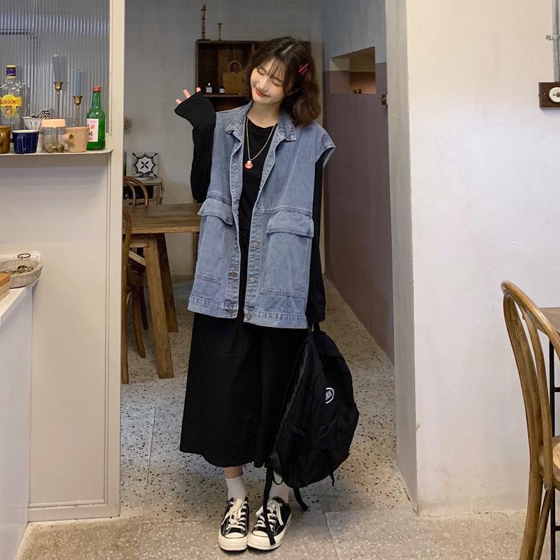 ジレ デニム ノースリーブ ス カーディガン レディース