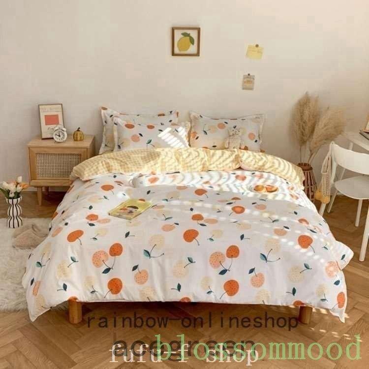 新品★可愛いさくらんぼチェック綿100%シングル掛け布団カバー枕カバー3点セット 楽天市場】さくらんぼ（寝具｜インテリア・寝具・収納）の通販