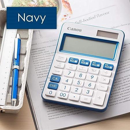 Canon 電卓 10桁 抗菌タイプ ポケットサイズ ネイビー 太陽電池 アルカリ電池(LR44) LS-105WUC-NV | キヤノン | 01