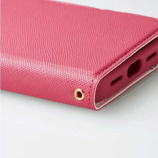 ELECOM iPhone 13 mini レザーケース エレコム ディープピンク